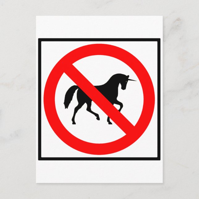 No Unicorns Highway Sign Postcard (Front)