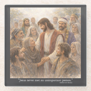 No unimportant person glass coaster