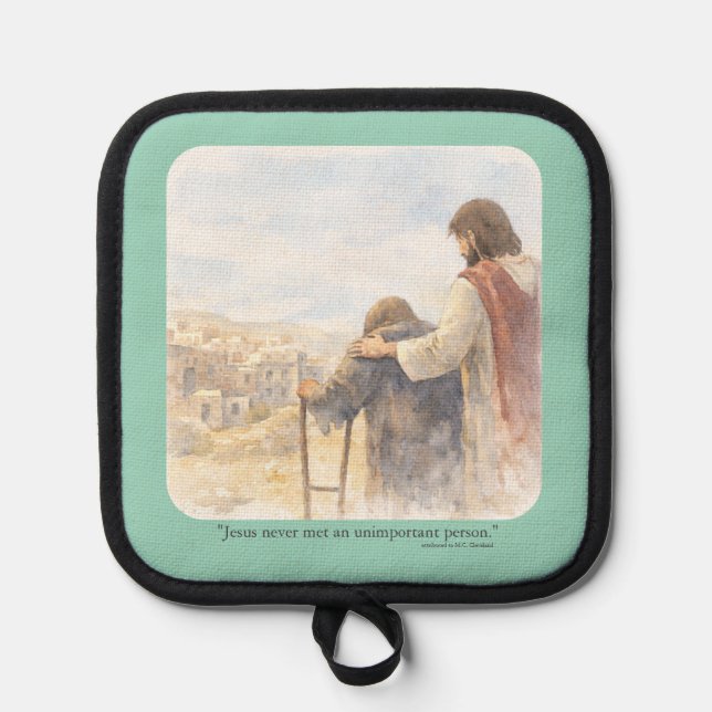 No unimportant person pot holder (Front)