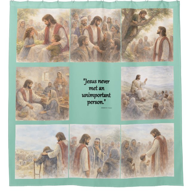 No unimportant person shower curtain (Front)