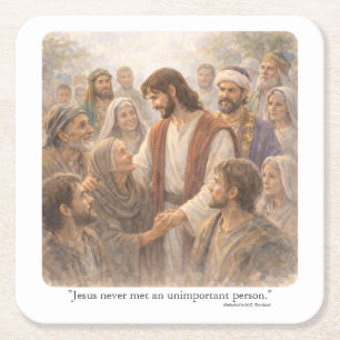 No unimportant person square paper coaster