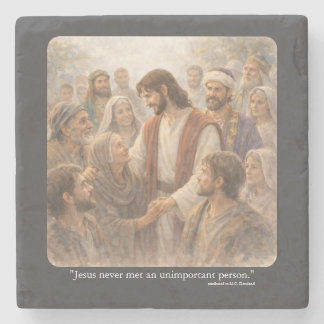 No unimportant person stone coaster