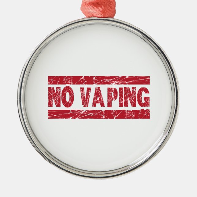 No Vaping Red Ink Stamp Metal Tree Decoration (Front)