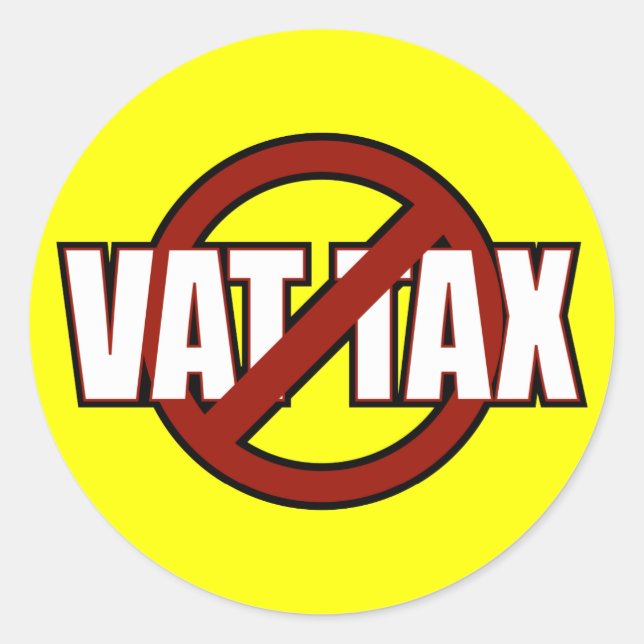 No VAT Tax Classic Round Sticker (Front)