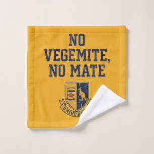 NO VEGEMITE, NO MATE Vintage University Crest Wash Cloth
