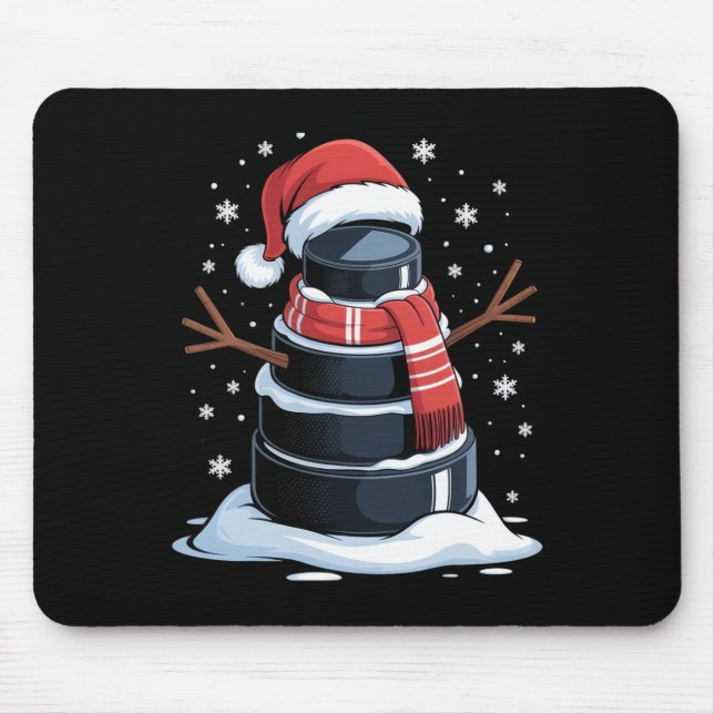 No Visible Text Detected Funny Hockey Fan Christma Mouse Pad (Front)