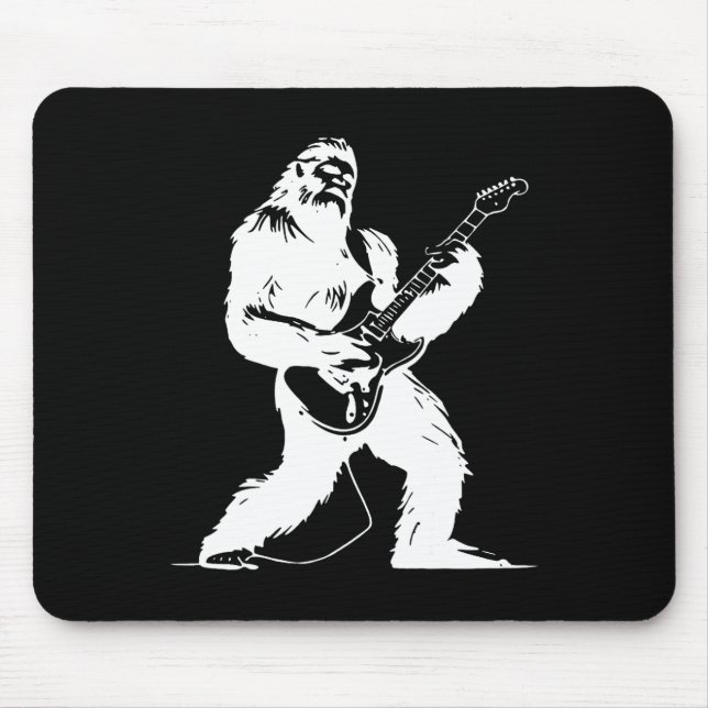 No Visible Text Detected Yeti Guitarist Rock Lover Mouse Pad (Front)