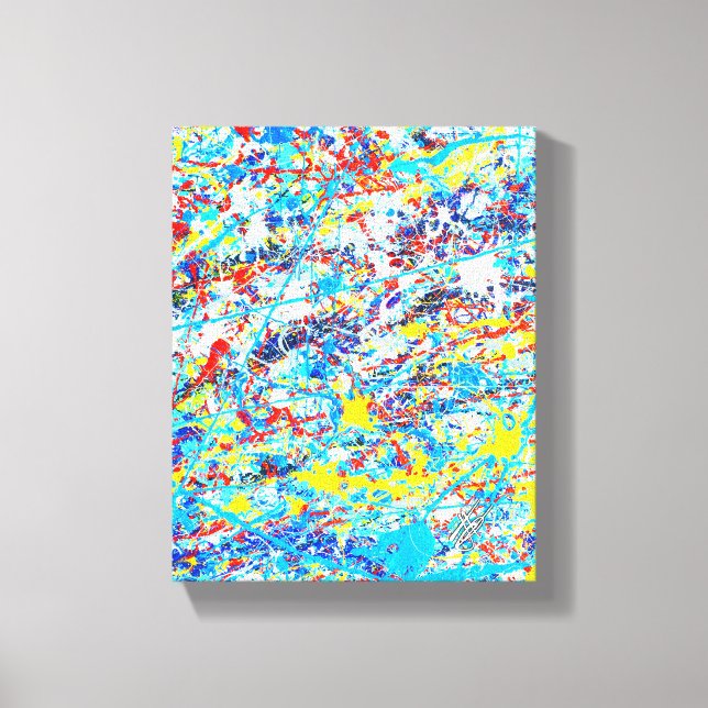 No Vision Required Colourful Abstract Splatter Canvas Print (Front)