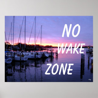No Wake Zone Marina Sunset Poster