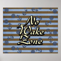 No Wake Zone Nautical Ship Anchors And Wheels