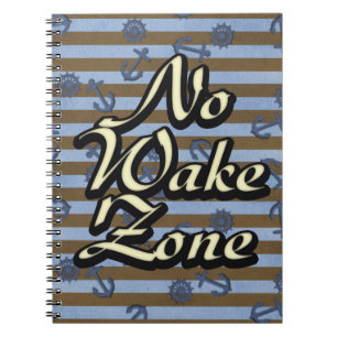 No Wake Zone Nautical Ship Anchors And Wheels Spiral Notebook