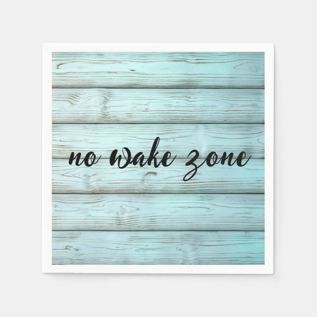 No Wake Zone On Retro Rustic Wood Napkin (Front)