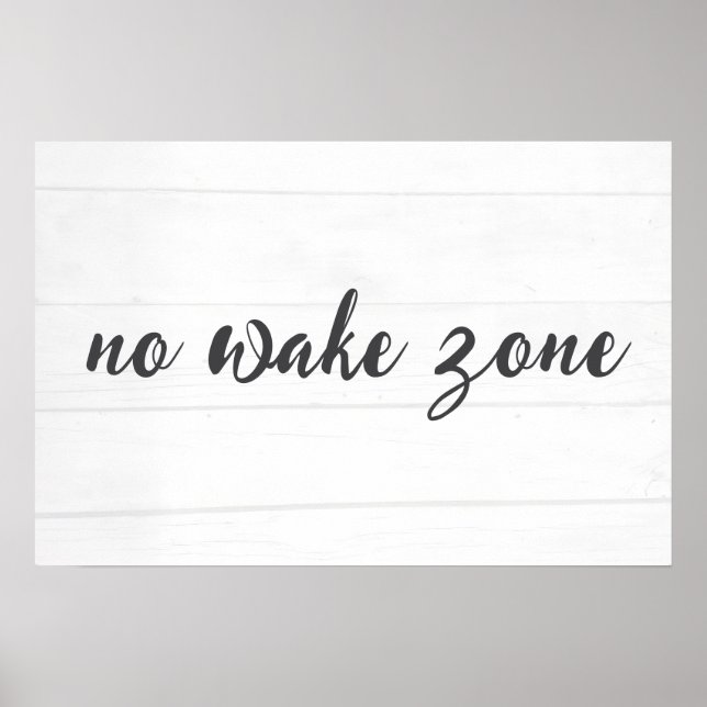 No Wake Zone Text On Wood Poster (Front)