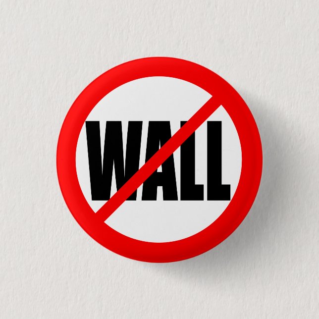 "NO WALL" 3 CM ROUND BADGE (Front)