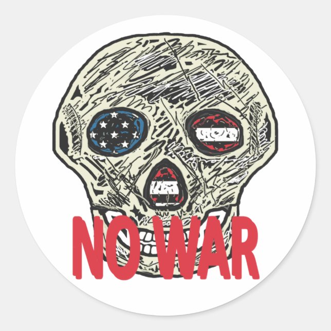 No War Classic Round Sticker (Front)