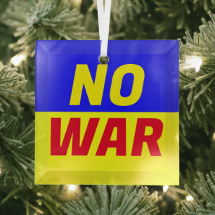 NO WAR Glass Ornament