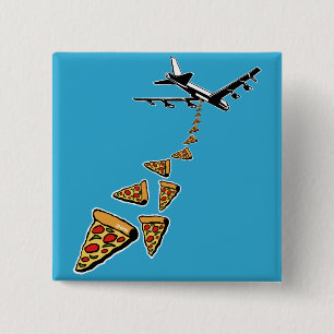 No war more pizza 15 cm square badge