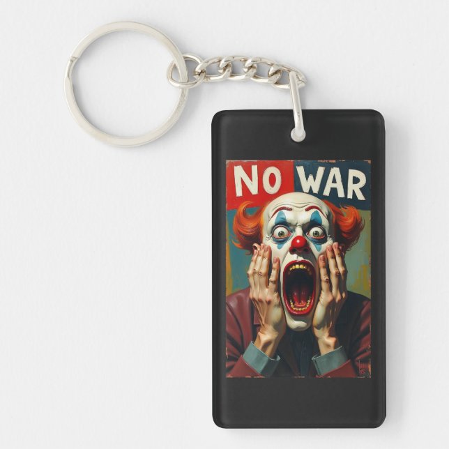 No War On Iran Peace  Key Ring (Front)