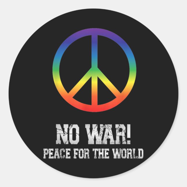 No War, Peace, Antiwar, No War  Classic Round Sticker (Front)
