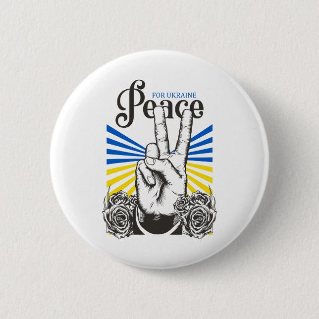 No War Peace For Ukraine  6 Cm Round Badge (Front)