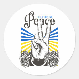 No War Peace For Ukraine Classic Round Sticker