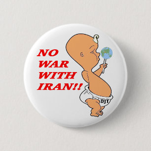 No War w/Iran baby trump 6 Cm Round Badge