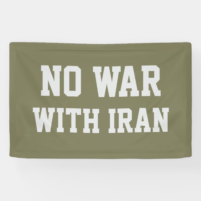 NO WAR WITH IRAN Banner (Horizontal)