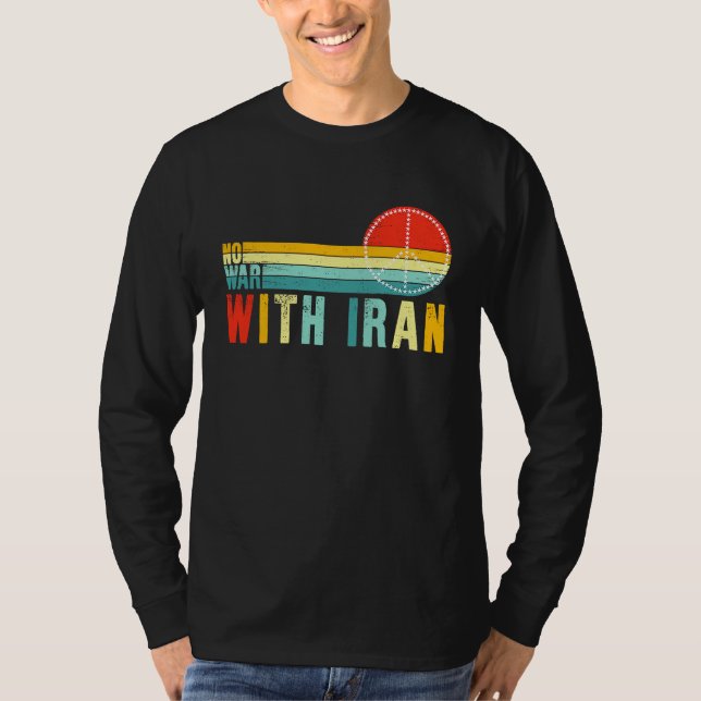 No War With Iran Peace in the Middle East Politica T-Shirt (Front)