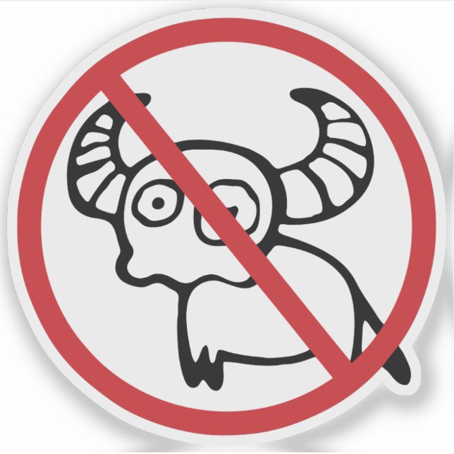 NO Water Buffalo ⚠ Funny Asian Thai Sign ⚠ (Front)