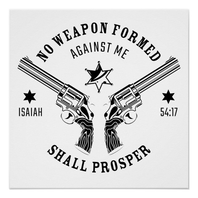 No Weapon Formed Against Me – Isaiah 54:17 Protect Poster (Front)