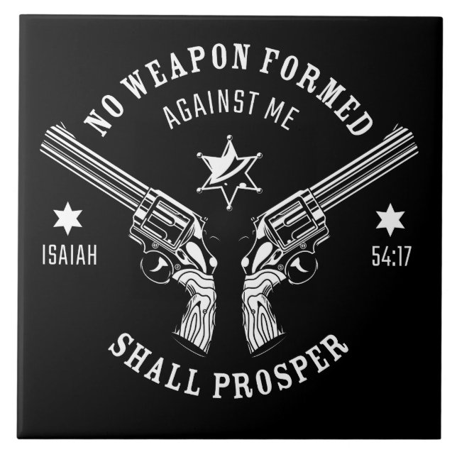 No Weapon Formed Against Me – Isaiah 54:17 Protect Tile (Front)
