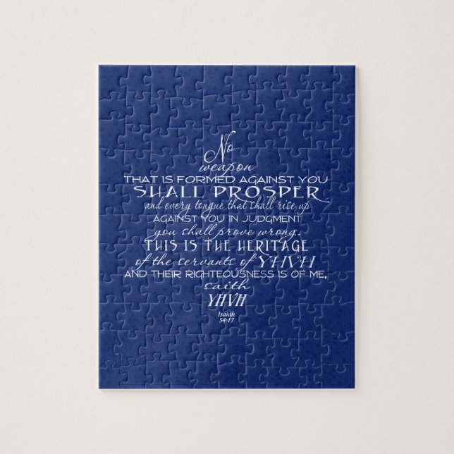 No Weapon Star of David Blue Jigsaw Puzzle (Vertical)