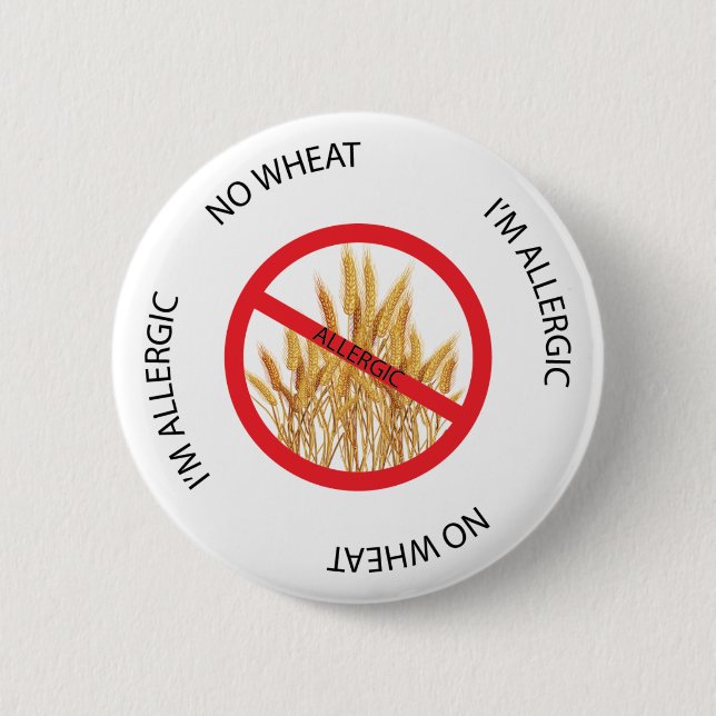 No Wheat Allergy Alert Button (Front)