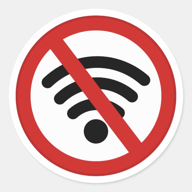 No Wi-fi network Classic Round Sticker (Front)