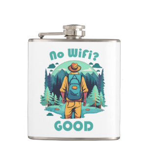 No Wifi Good Backpacker Hip Flask