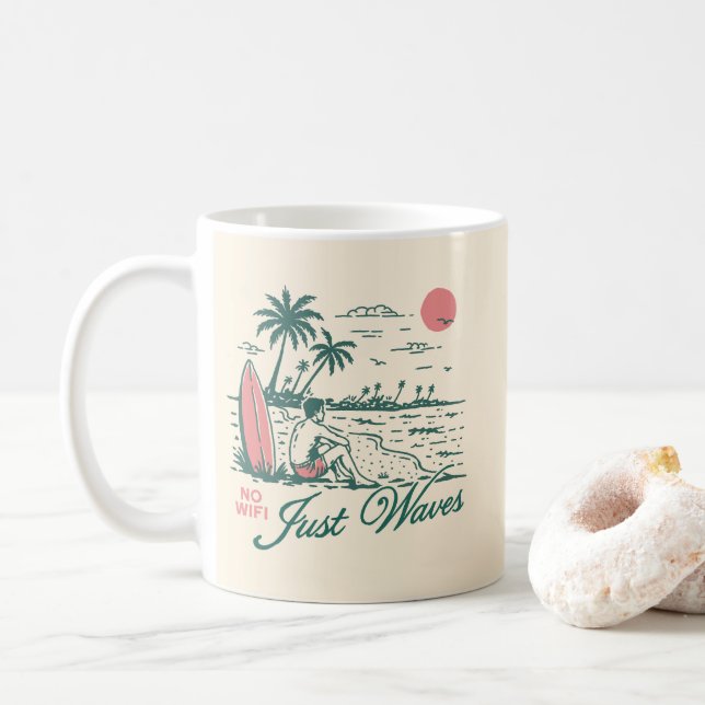 No Wifi Just Waves Coffee Mug (With Donut)