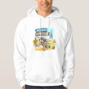 No WiFi Send Help Funny Internet Quote Vector Desi Hoodie