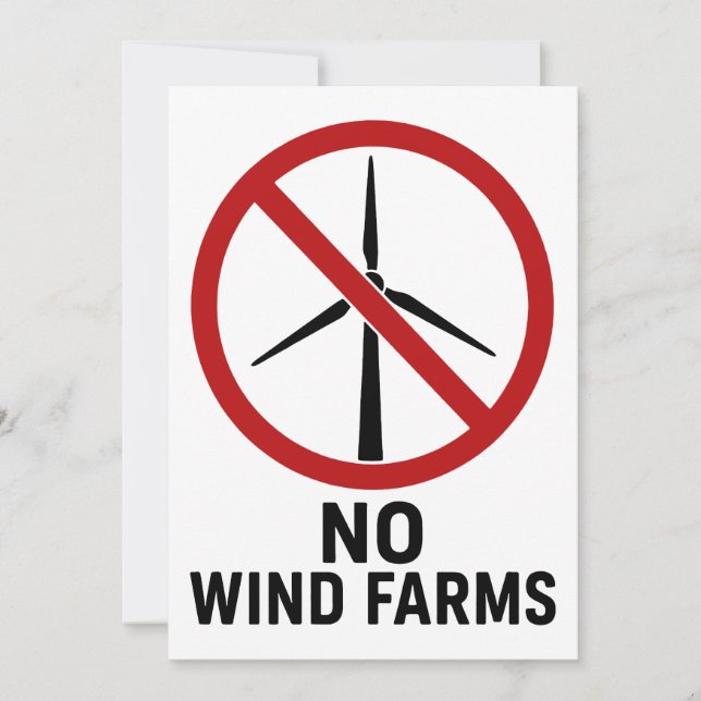 No Wind Farms - No Wind Turbines Invitation (Front)