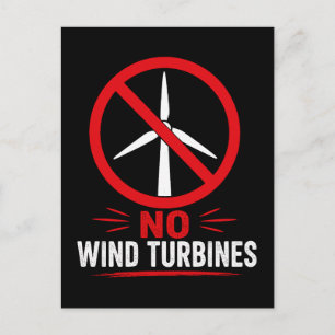 No wind turbines rural protest postcard