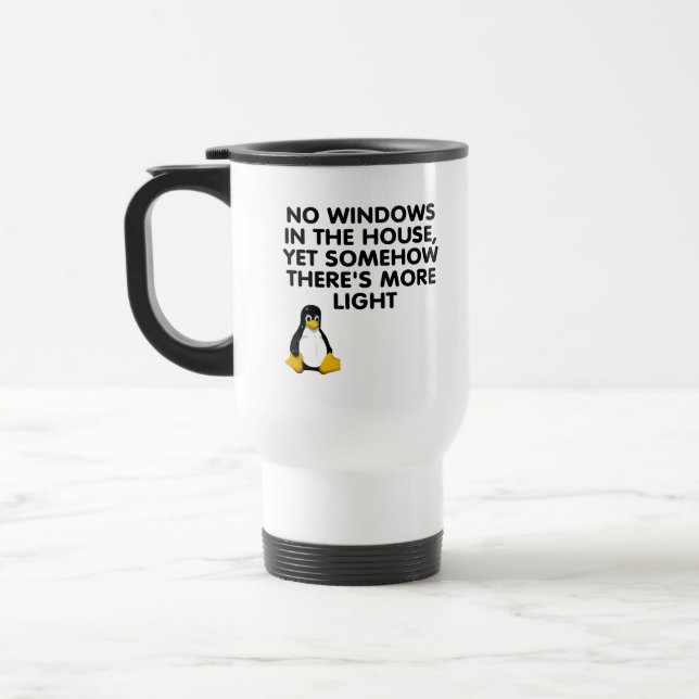 No windows in the house... travel mug (Left)