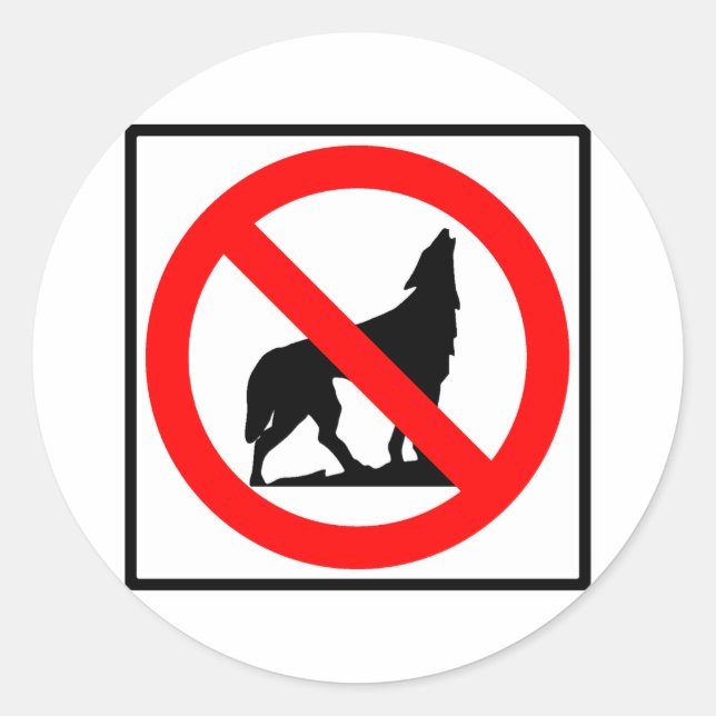 No Wolves Highway Sign Classic Round Sticker (Front)