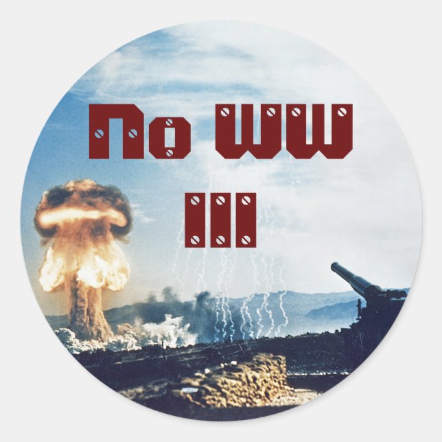 No World War III Classic Round Sticker (Front)