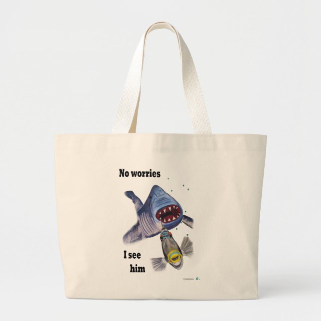 No Worries I see him Large Tote Bag (Front)