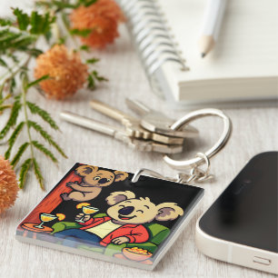 No Worries, Just Sips Key Ring