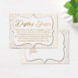 No Wrap Bridal Shower Faux Gold Confetti Gift Card<br><div class="desc">If you're hosting a no-gift-wrap display shower for a bride-to-be, this festive, modern card could be the choice for you. Over curved white badges and using a pretty, casual handwriting script font, I added a graphic typography header that reads "Display Shower" on the front, along with "To" and "From" for...</div>