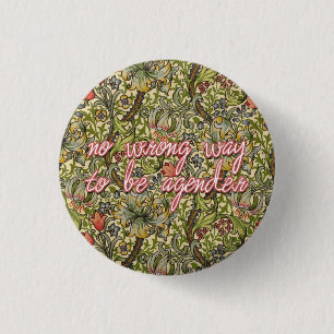 no wrong way to be agender 3 cm round badge
