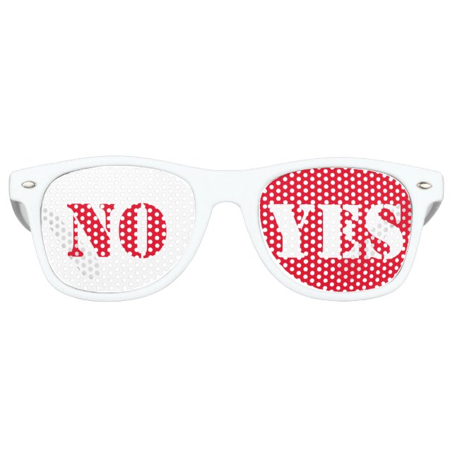 NO YES. Text Design Retro Sunglasses (Front)