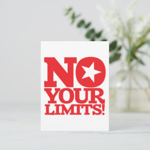 No Your Limits! Red Text Vertical Postcard
