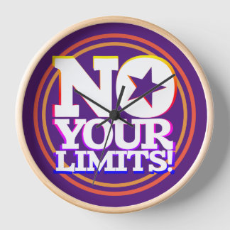 No Your Limits! White Text Radial Gfx Clock