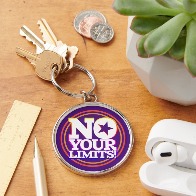 No Your Limits! White Text Radial Gfx Key Ring (Desk)